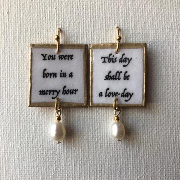 Shakespeare Earrings: Much Ado..., Titus Andronicus, Freshwater Pearls picture