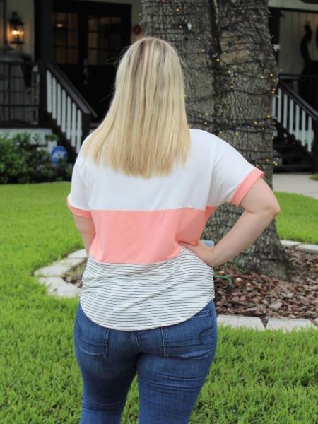 Coral Colorblock Top picture