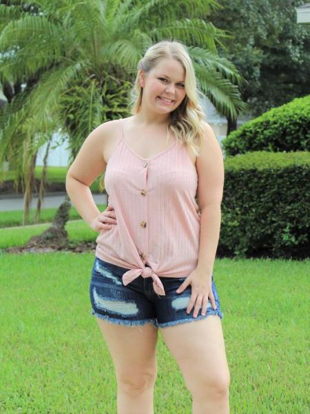 Blush Button Down Tank picture