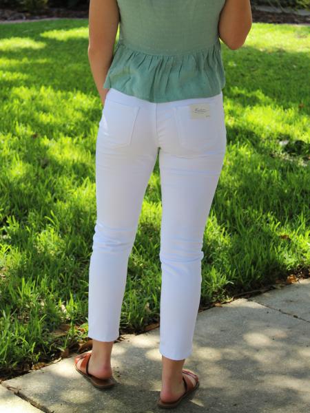 White Skinny Moto Jeans picture