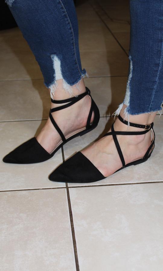 Black Lace Up Flats