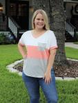 Coral Colorblock Top