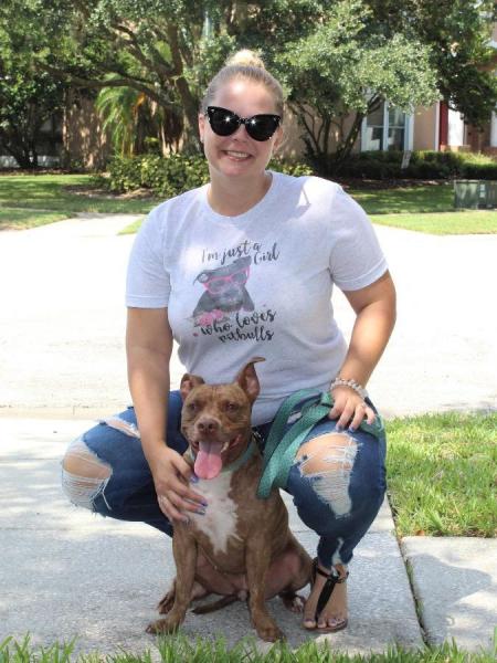 Girl Who Loves Pitbulls Tee picture