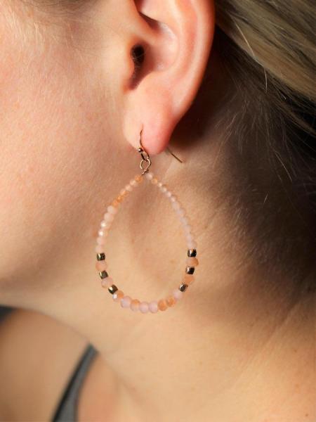 Bella Teardrop Earrings - Peach