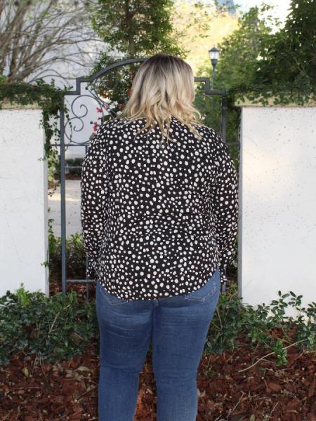 Black Animal Print Blouse picture