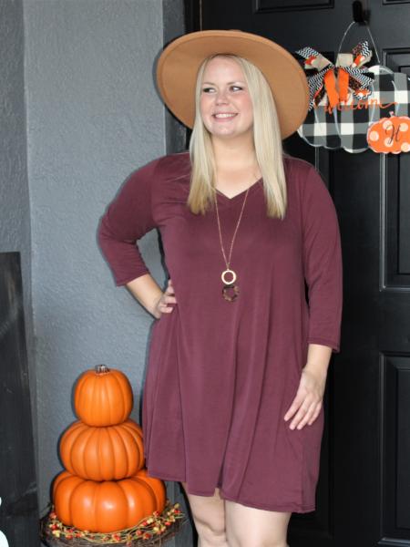 Burgundy Swing Dress picture
