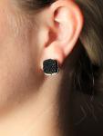 Square Druzy Studs - Black