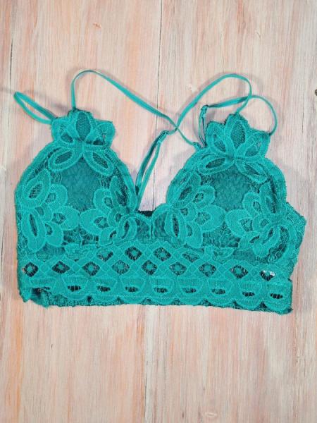 Teal Green Lace Strappy Bralette picture