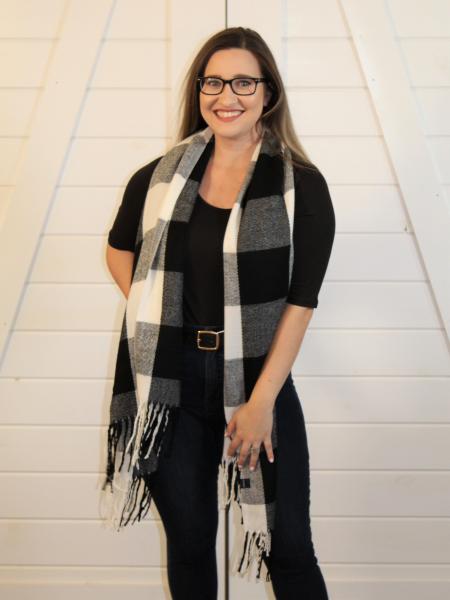 Buffalo Plaid Button Scarf/Wrap picture