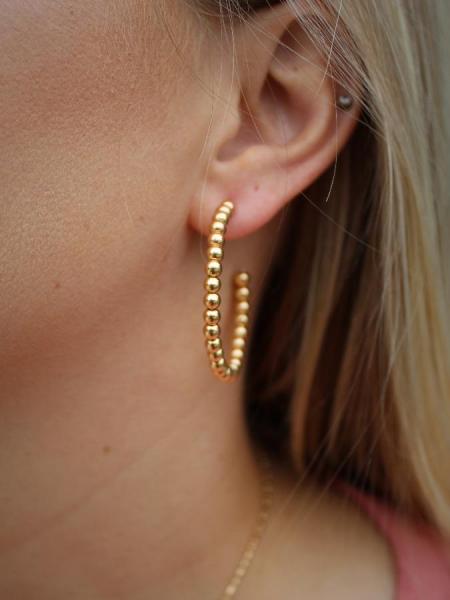 Margo Beaded Hoops - Gold picture