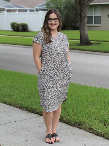 V Neck Leopard Dress picture