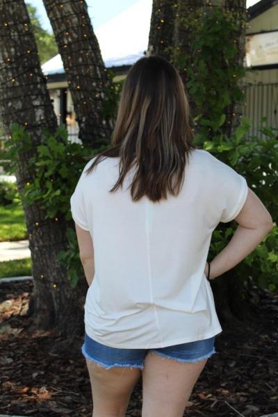 Sequin Pocket Top - White picture