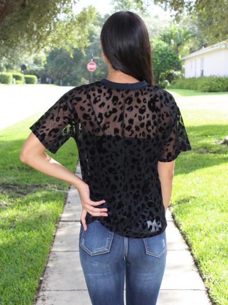 Black Burnout Cheetah Top picture