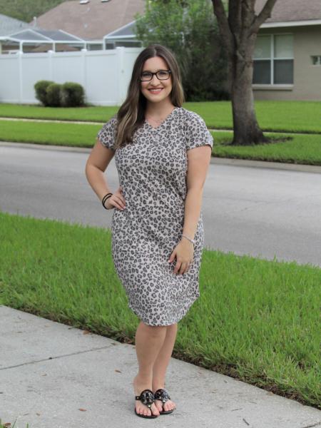 V Neck Leopard Dress picture