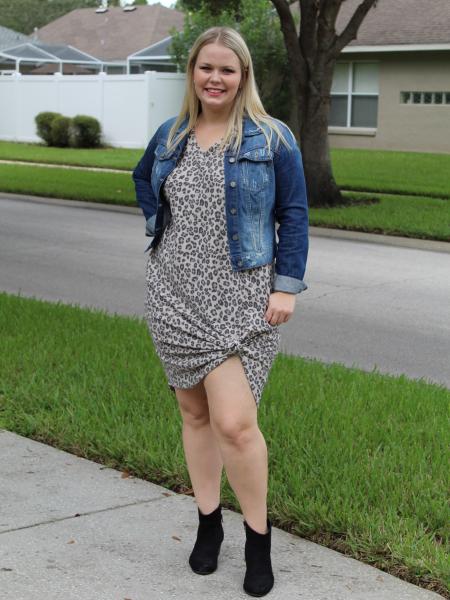 V Neck Leopard Dress picture