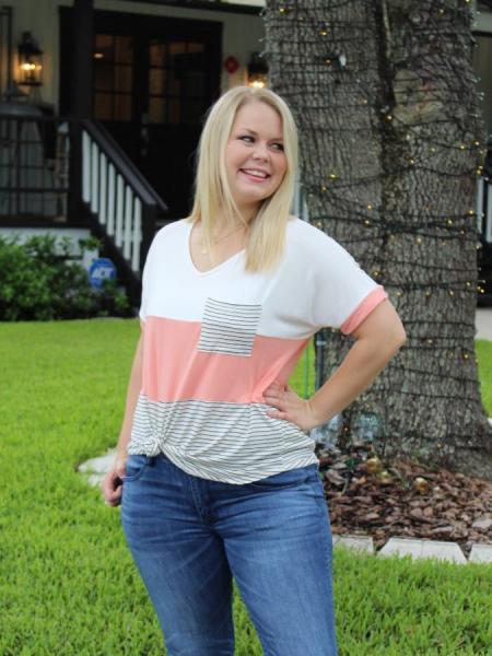 Coral Colorblock Top picture