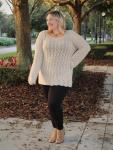 Taupe Crochet Sweater - Plus