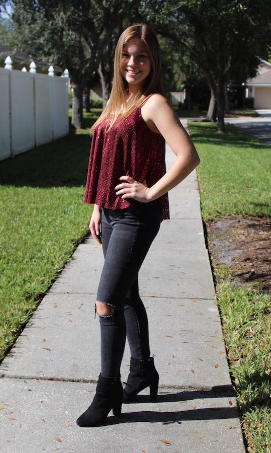 Beautifully Sequin Top - Red picture