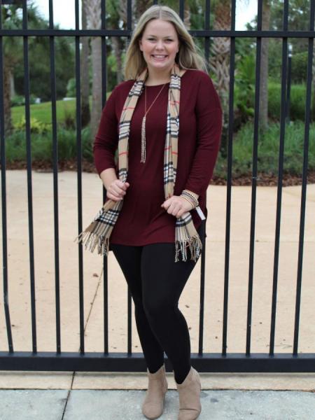 Tan Plaid Scarf