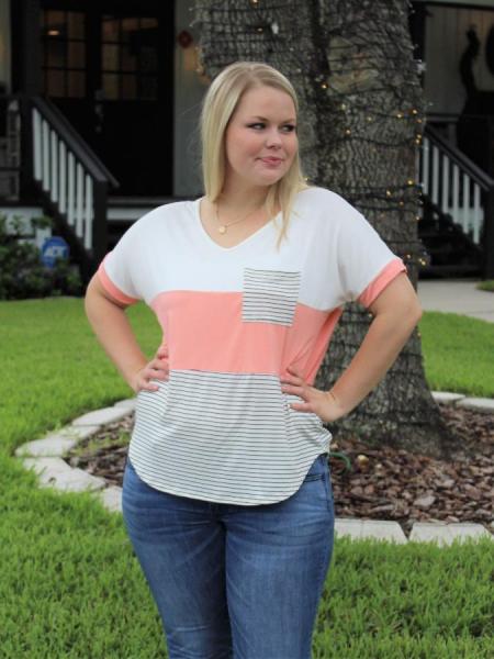 Coral Colorblock Top picture