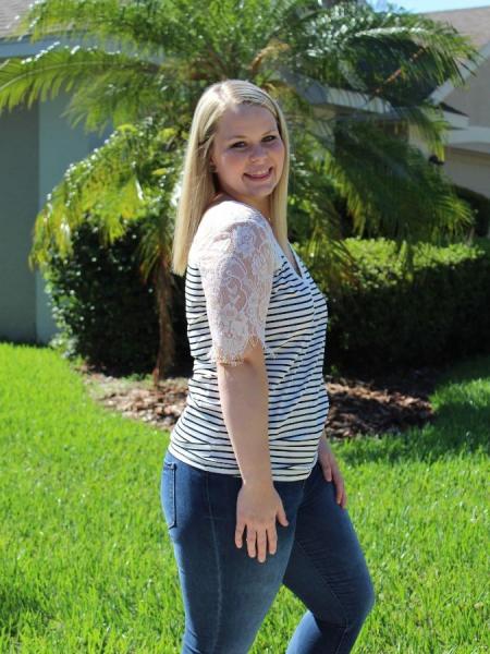 Striped Lace Top