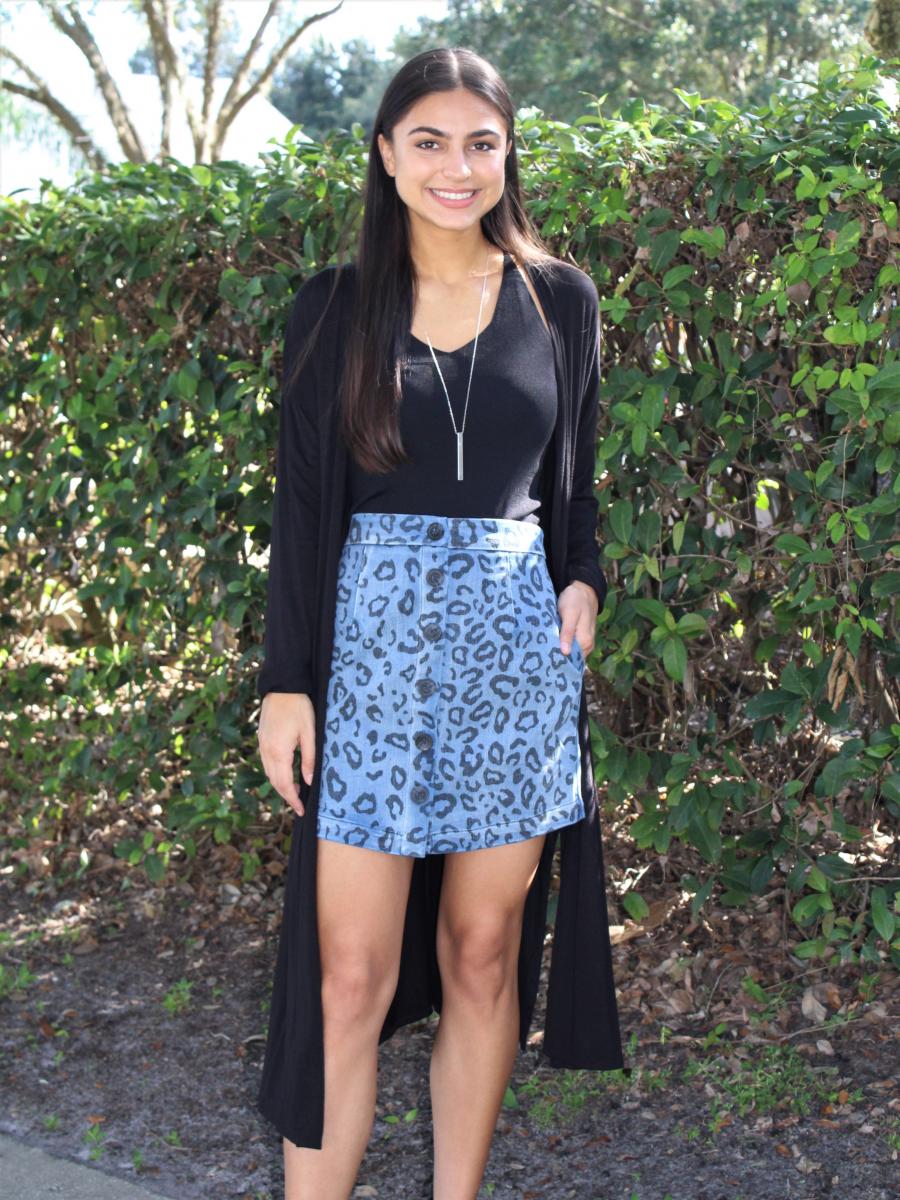 Leopard Denim Skirt picture