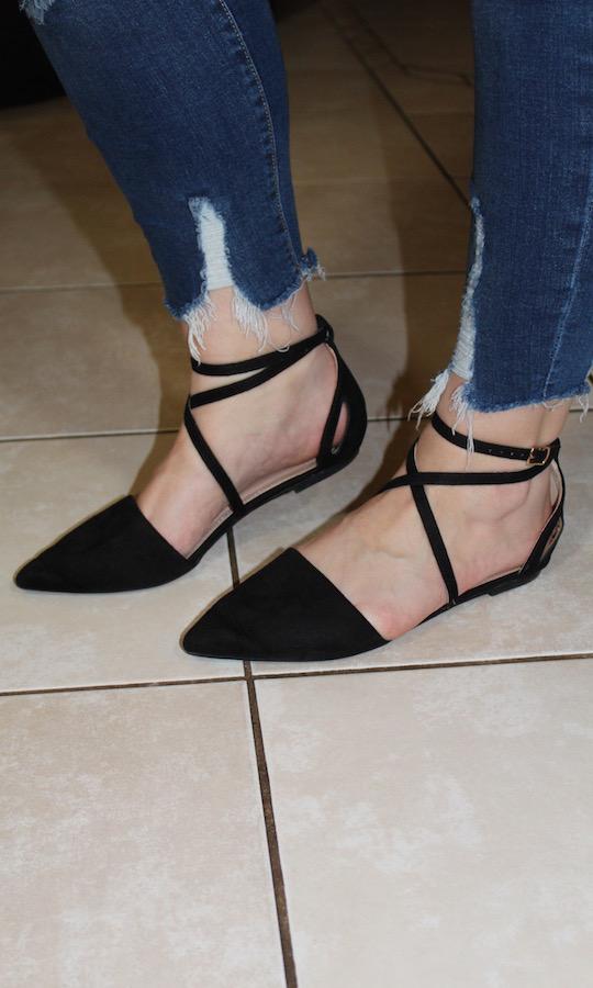 Black Lace Up Flats picture