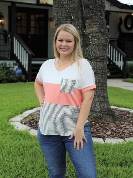Coral Colorblock Top picture