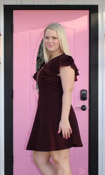 Think Of You Dress - Burgundy picture