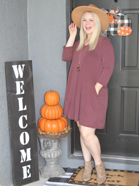 Burgundy Swing Dress picture