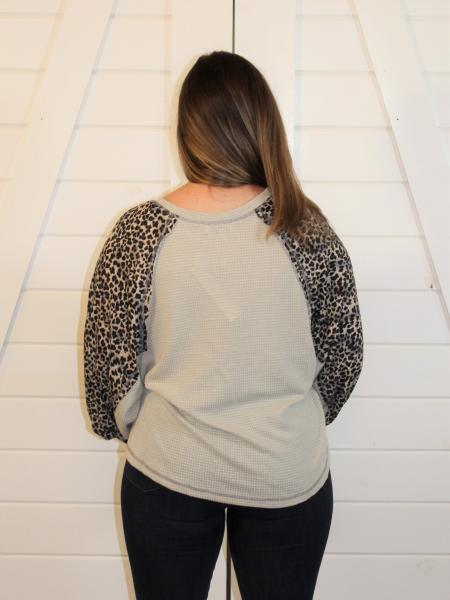 Leopard Waffle Knit Top picture