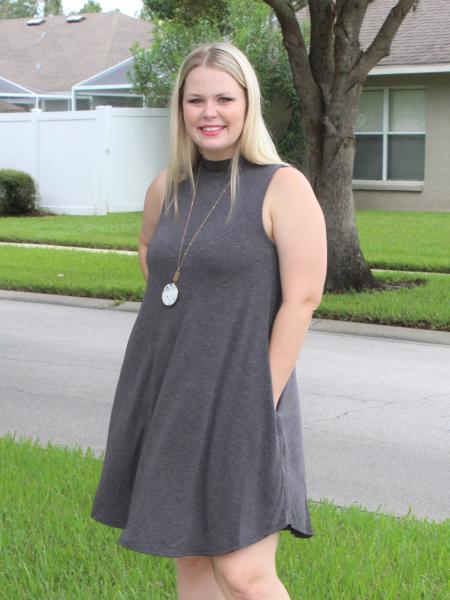Charcoal Gray Sleeveless Dress picture