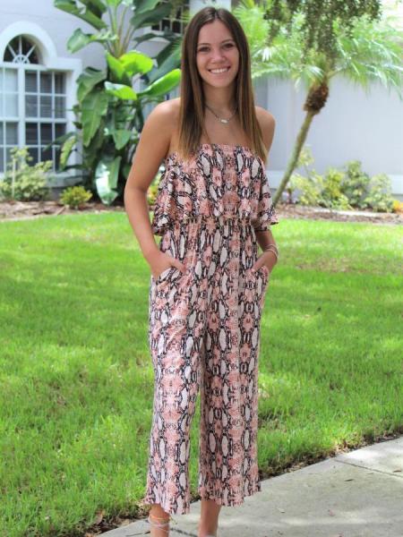 Pink Snakeskin Jumpsuit picture