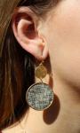 Disc Drop Earrings - Grey