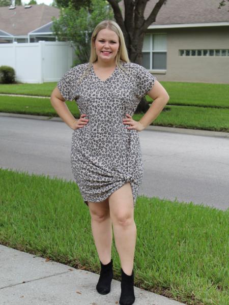 V Neck Leopard Dress picture