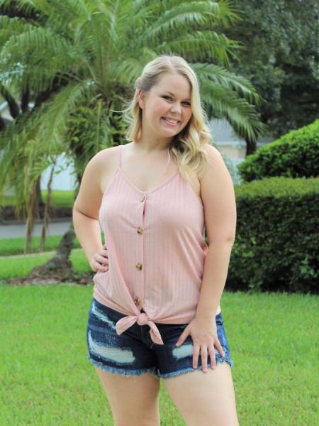 Blush Button Down Tank