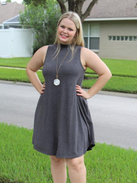 Charcoal Gray Sleeveless Dress