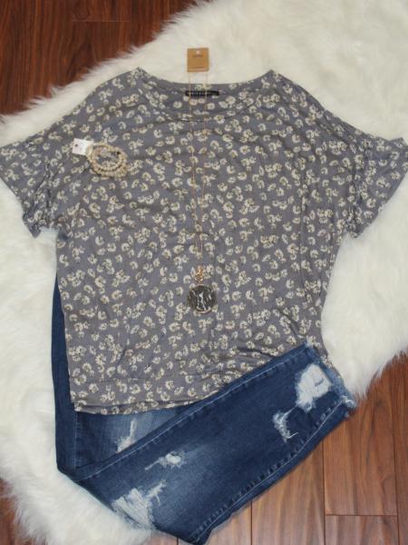 Charcoal Daisy Top - Plus picture
