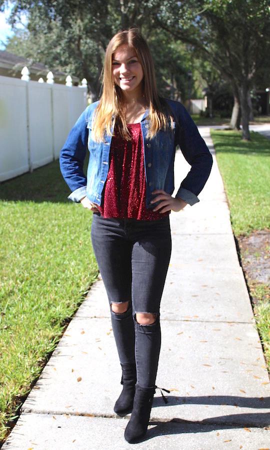 Beautifully Sequin Top - Red picture