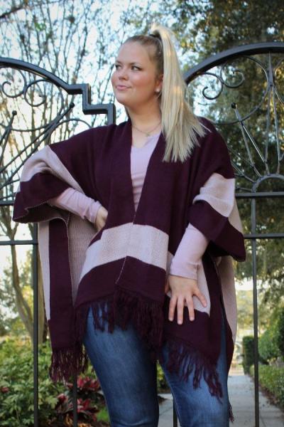 Burgundy Poncho