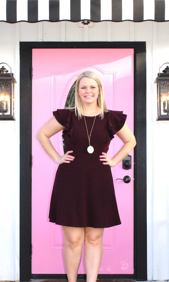 Think Of You Dress - Burgundy picture