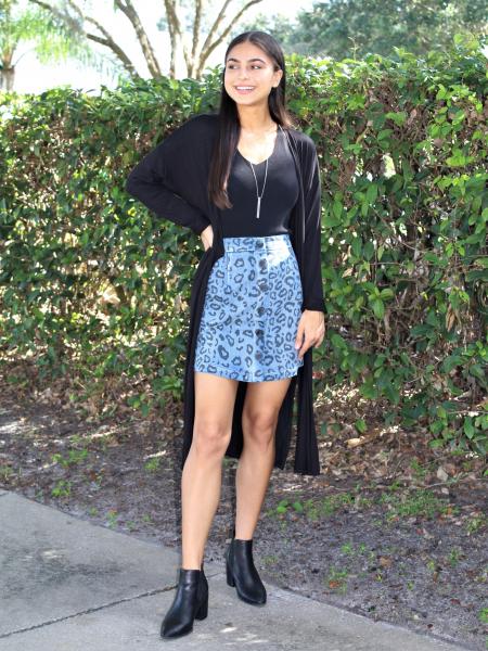 Leopard Denim Skirt picture