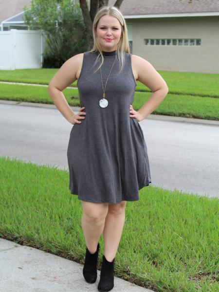 Charcoal Gray Sleeveless Dress picture