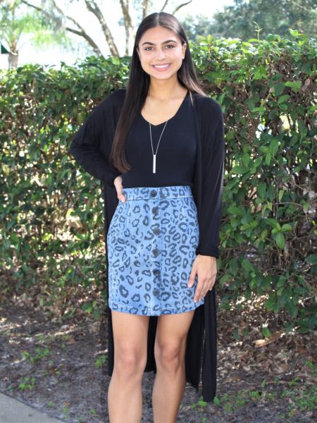 Leopard Denim Skirt picture