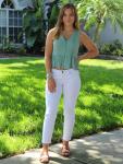 White Skinny Moto Jeans