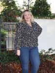 Black Animal Print Blouse