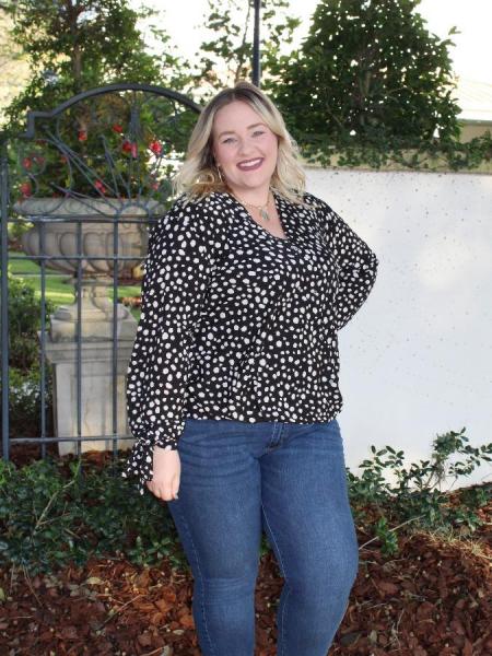 Black Animal Print Blouse picture