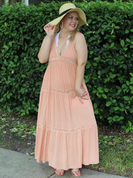 Coral Boho Maxi Dress picture