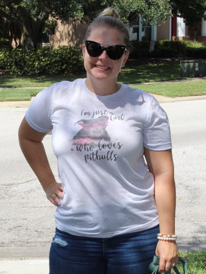 Girl Who Loves Pitbulls Tee picture