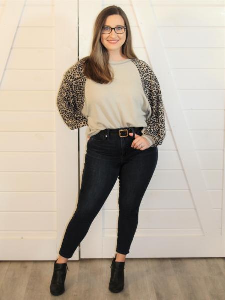 Leopard Waffle Knit Top picture